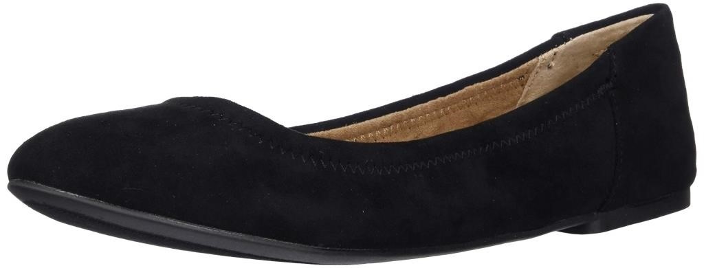 Essentials Women's Belice Ballet Flat, Black Micr