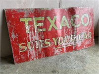 Original Texaco "suits your car" double sided sig