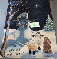 Light Up Christmas Tapestry; Snowmen; 25x36