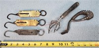 3- 4" Fish Scales, Stove Handle & Scratcher