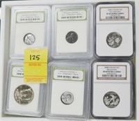 TRAY OF GRADED COINS PENNY KENNEDY QUARTER 13