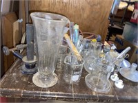 Vintage Pyrex Beakers Chemistry set with burner