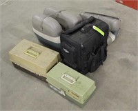 (2) Boat Seats, (2) Tackle Boxes w/Contents & Soft