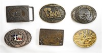 (6) BELT BUCKLES - TEXAS / NEVADA / FORD