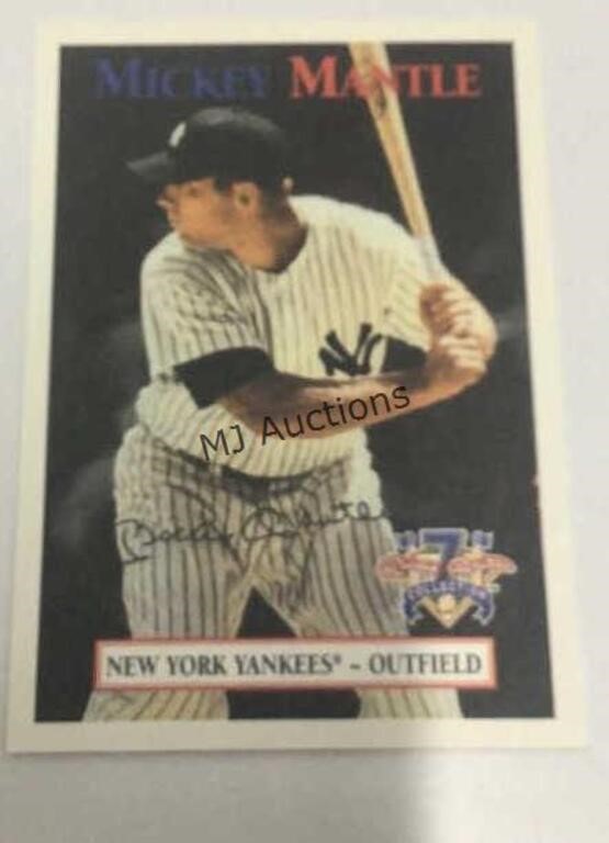 Mickey Mantle Signed Baseball Card