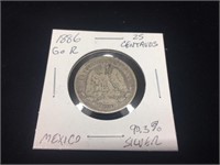 1886 GO R 25 Centavos from Mexico - 90.3% Silver