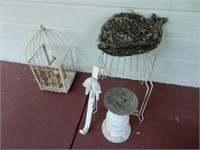 Metal Birdcage, Plant Stand, Whale, etc