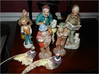 Old People Figurines and Paper Pheasants