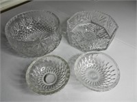 Four Pcs Clear Glass Candy Dishes