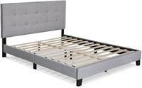 Laval Button Tufted Upholstered Platform Bed Frame