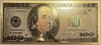 24K Gold coated $100 Note