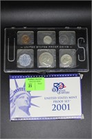 2001 US MINT SET, & 5 coin '60 PA proof set