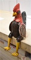 Wooden Sitting Rooster Ornament