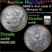 *Highlight* 1896/1--6-o vam 6 Morgan $1 Graded au5
