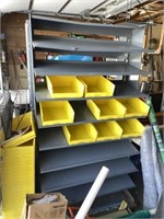 Pair of Metal Shelves w/ Yellow Containers