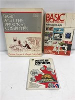 Retro computer and coin books