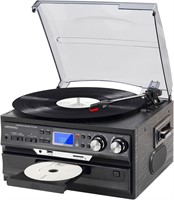 JOPOSTAR 3-Speed Vinyl Record Player  Black