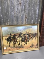 Framed Frederic Remington picture--21.5" x 15.5",