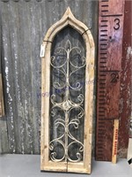 Wooden arch window frames, metal insert, pair