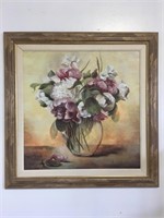 Large Tava "Peonies in a Glass Vase" Framed Print