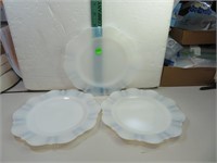 3 Vintage Depression Glass Monax Dinner Plates