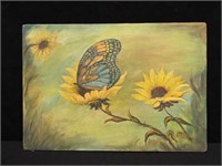 Vintage Original Signed Butterfly Art