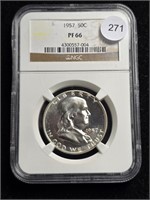 1957 Ben Franklin Half Dollar NGC PF66