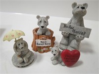 4 "Quarry Critters" Bear Figurines