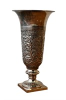 Large Silver Trumpet Vase
