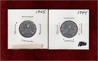 CANADA 1944 - 1945 STEEL VICTORY 5 COINS