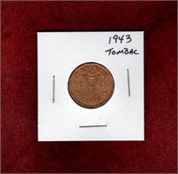 CANADA 1943 TOMBAC VICTORY 5 COIN UNC