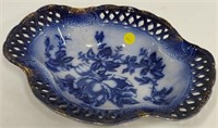 12" Long England Blue Bowl