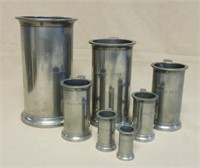 French Pewter Graduated Measuring Tankards.