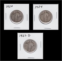 US Coins 3 -  Standing Liberty Quarters 1920, 1924