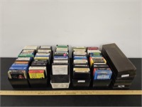 Large Quantity 8 Track Tapes in Cases- Variety of