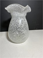 Vintage Splatter Handblown Vase Blown Art Clear