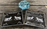 Art Glass and Horse Racing Trays