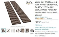 B2367 Wood Slat Wall Panels, 2 Pack Wood Slats
