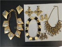 3 necklaces & 4 pr clip earrings