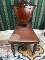 Pair of William IV Mahogany Hall Chairs
