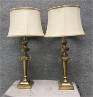 Pair of Brass Table Lamps