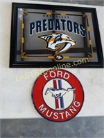 Predators Mirror Sign & Mustang sign