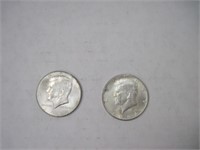 2 Kennedy Half Dollars 1964/5