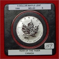 1998 Canada $5 Silver Maple Leaf