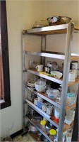 Shelf with Kitchen Items, Cups, Glasses, Other