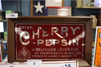 VINTAGE CHERRY PEPSIN MIRRORED AD SIGN