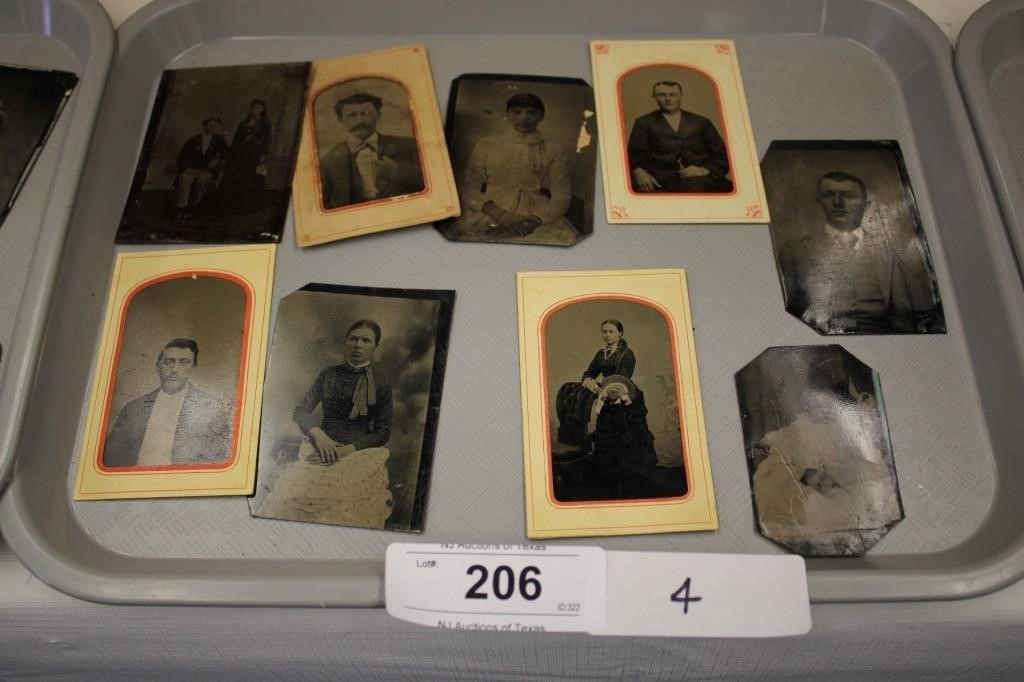 SET OF 9 TIN TYPE PICTURES