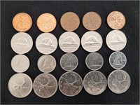 1975-79 Canadian Coin Sets - Quarters - Pennies