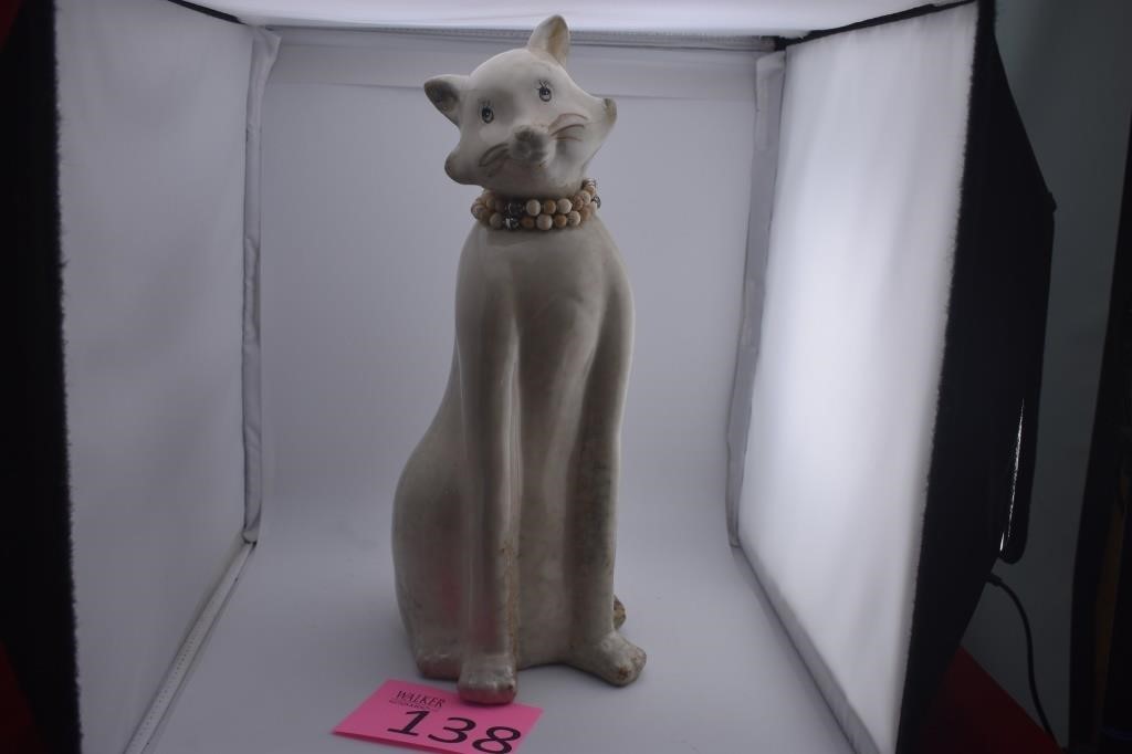 15" Casual Cat Porcelain Figuriene