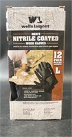 Wells Lamont Nitrile coated gloves size large, 12